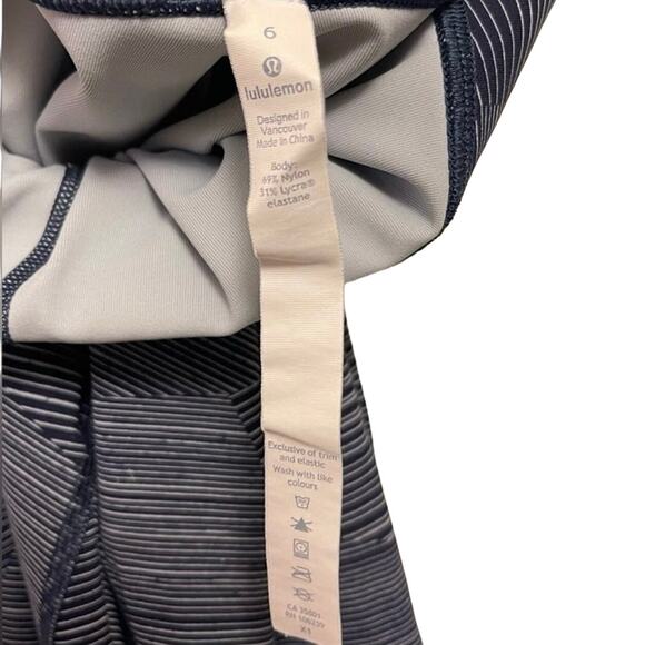 Lululemon Leggings Wunder Under HR Crop 21" Women 6 Etch Hail Midnight Navy - Picture 5 of 6